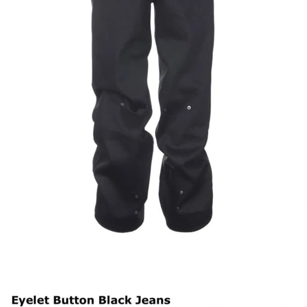 043Y 비액세스 Eyelet Button Black Jeans 0사이즈