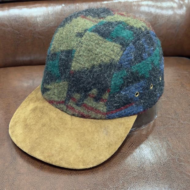 90s 울리치 체크 울 헌팅캡 USA