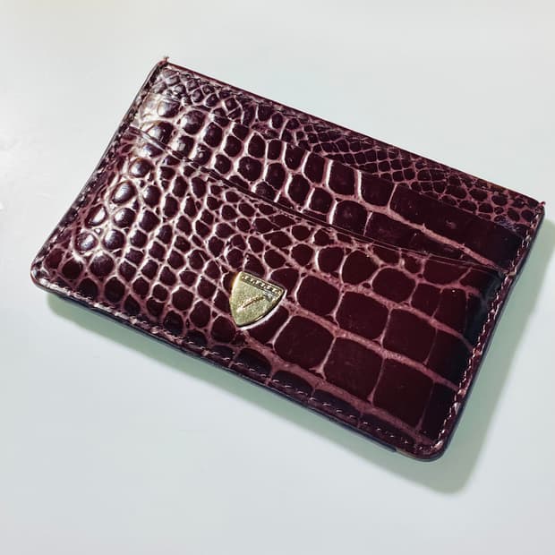 [정품] 아스피날오브런던 크록레더 슬림 카드지갑