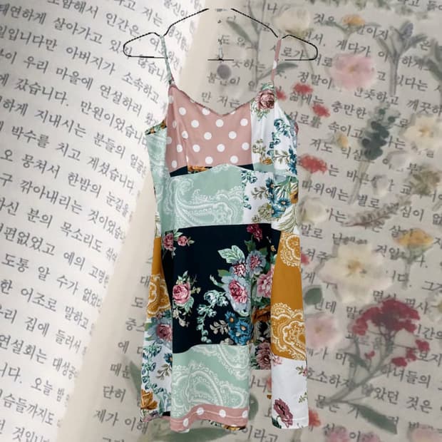 플로럴 패턴 나시 원피스