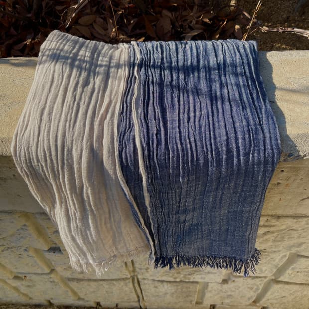 빈티지 투톤 크링클 머플러 (새상품)