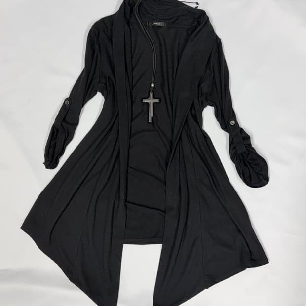 고스 고딕 펑크 오피움 릭깔 드레이프 칠부 가디건