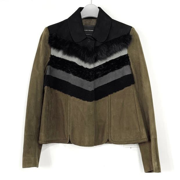 롱샴 램스킨 스웨이드 레더 자켓