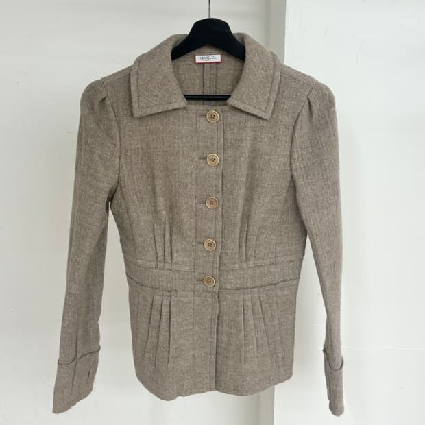막스앤코 베이지 브라운 울 자켓