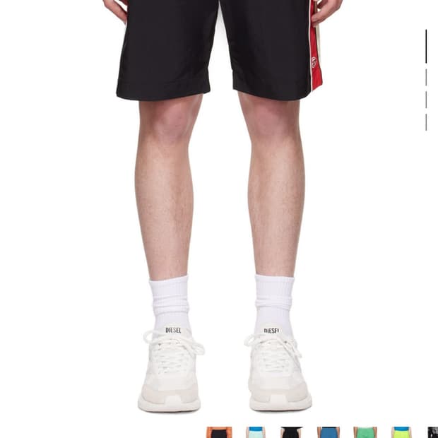 Diesel 디젤 블랙 나일론 쇼츠 XS