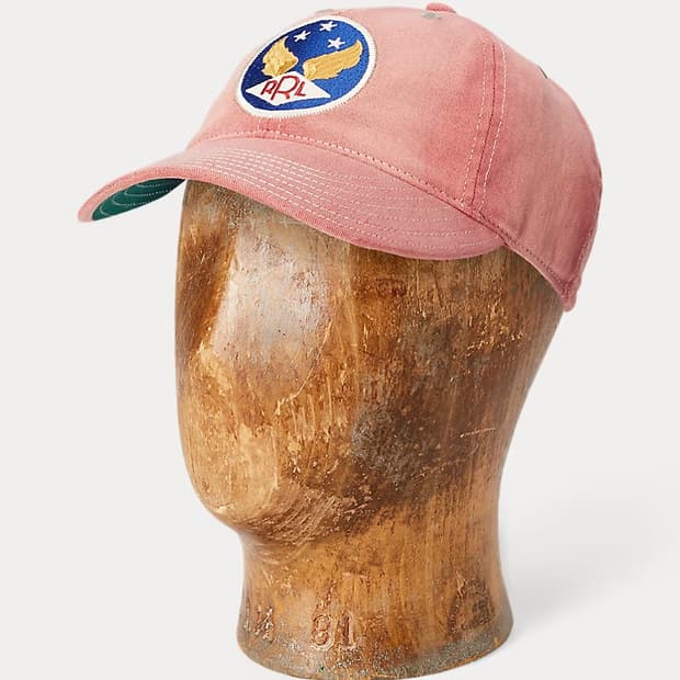 더블알엘 RRL 윙 로고 볼캡 핑크 (페이디드 레드)