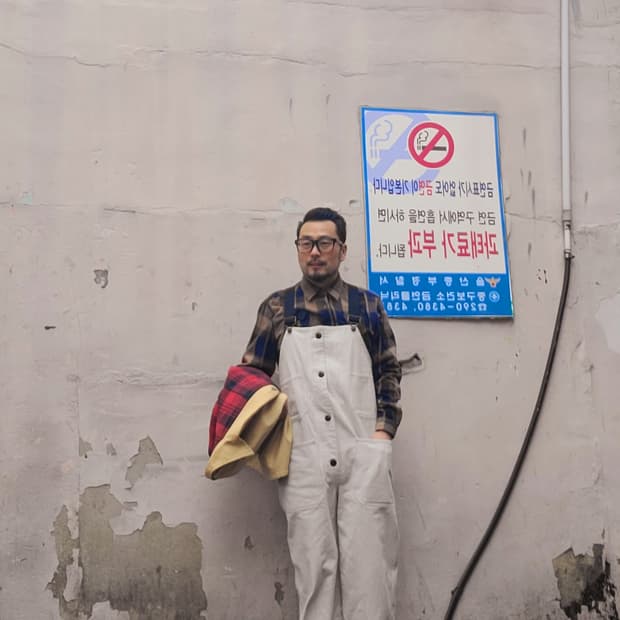 사무라이진 오트밀 헤링본 오버롤 (일본한정판)