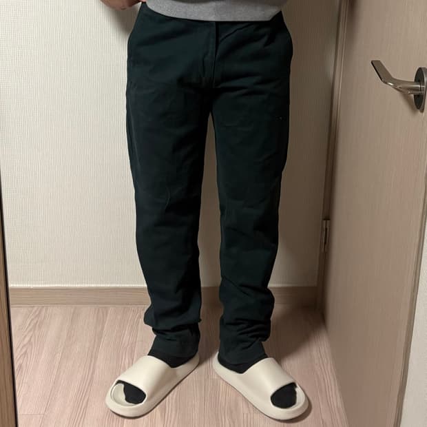 정품 라코스테 다크그린 치노팬츠 카키 면바지 34인치