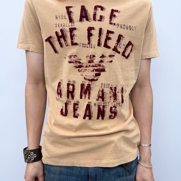 00s Armani Jeans Lettering Graphic Tee