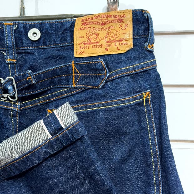 BEAMS BOY 로우라이즈 셀비지 데님 (28)