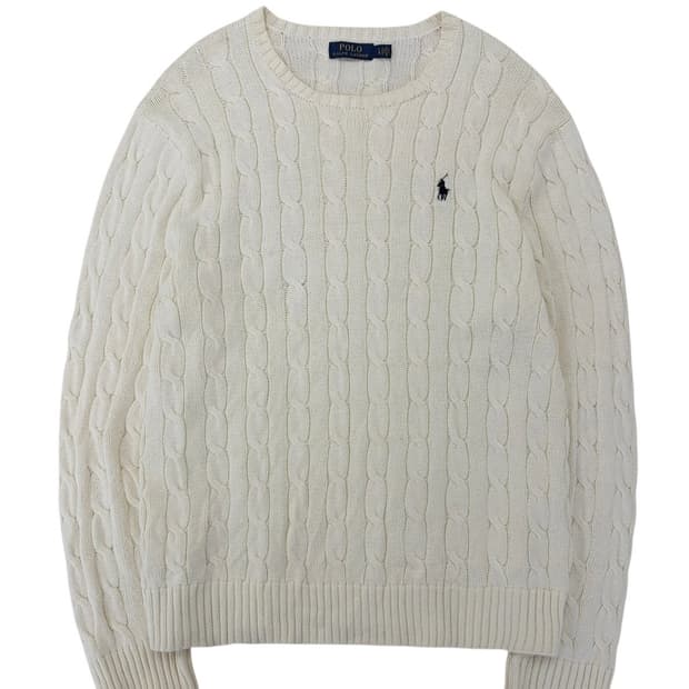 폴로 꽈배기 니트 아이보리 (L)