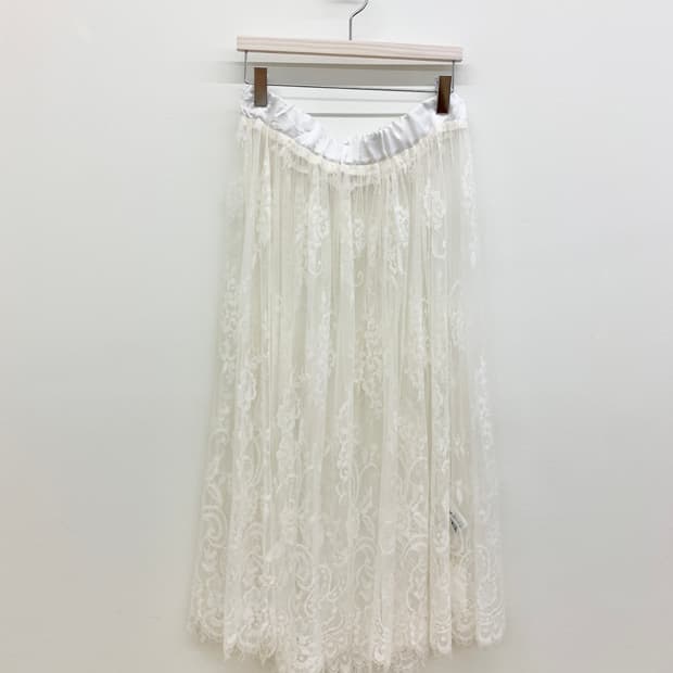 레이스 시스루 밴딩 스커트 lace skirt