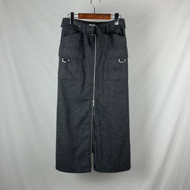 Vintage 울 혼방 벨트 스커트 