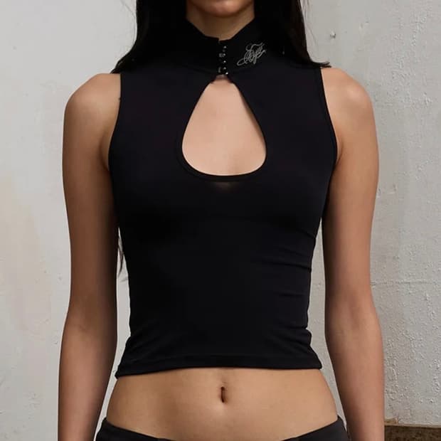 eyeer high neck keyhole sleeveless