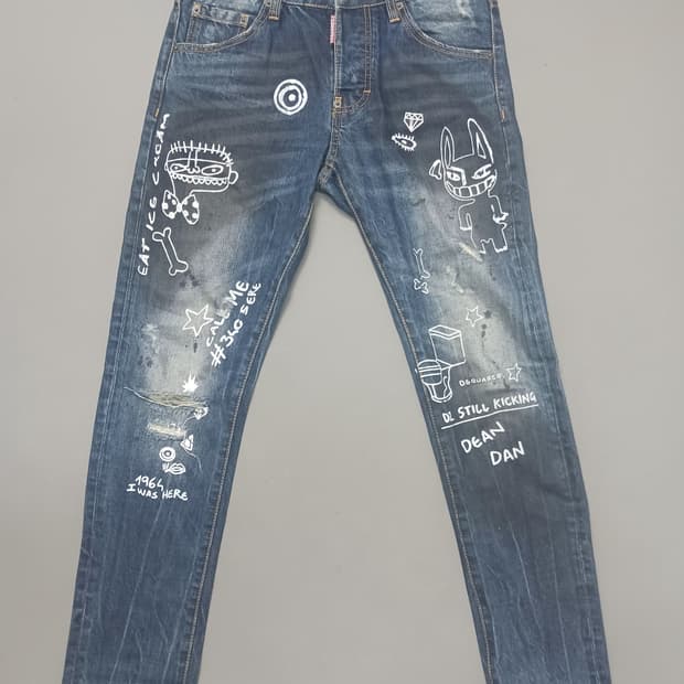 [29] 디스퀘어드2 그래픽페인팅 슬림진 청바지