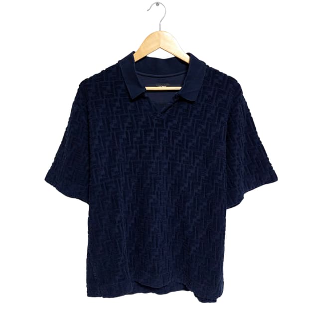 펜디 FF 자가드 테리 코튼 반팔 카라티셔츠