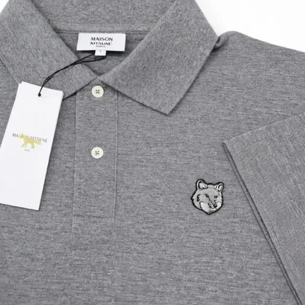 [새상품/정품] 메종키츠네 그레이폭스 반팔 카라티 (그레이 / XL)