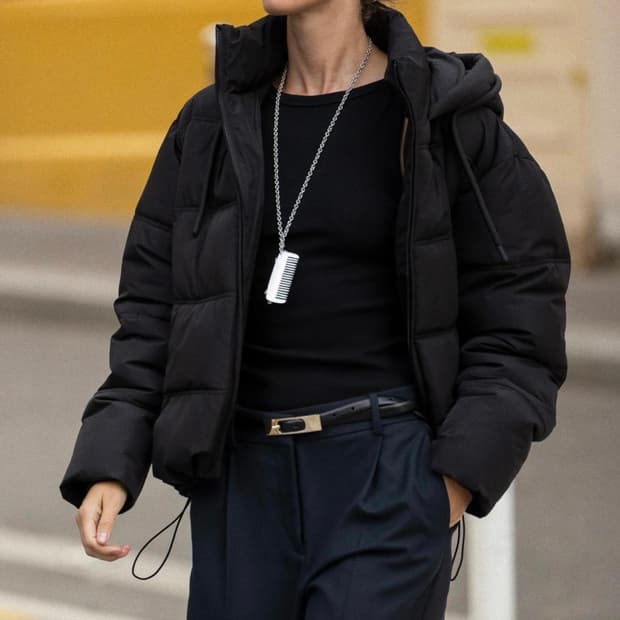 자라 후드 패딩 블랙