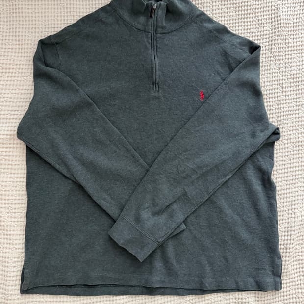 폴로 랄프로렌 니트 반집업 그레이