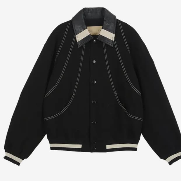 마뗑킴 라운드 스티치 바시티 점퍼 자켓