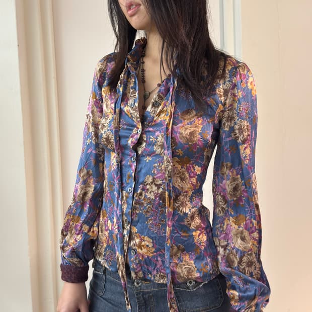 Dolce&Gabbana Floral Silk Blouse/ 38