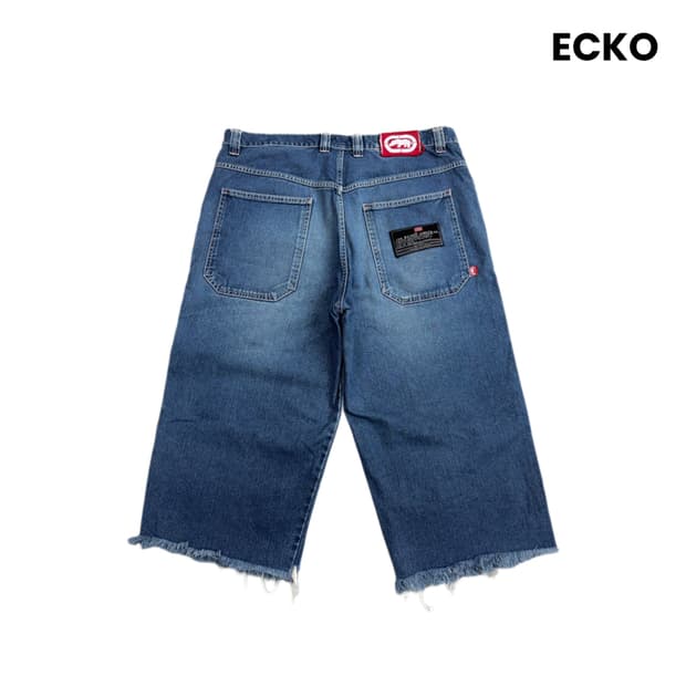 ECKO 에코 언리미티드 핀터깔 스케이터 버뮤다 데님 쇼츠 반바지
