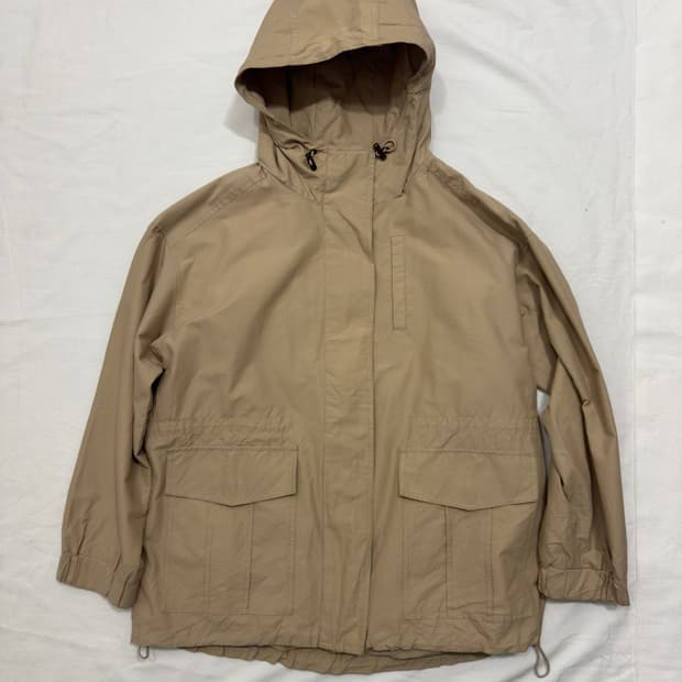hushhush beige hood jacket