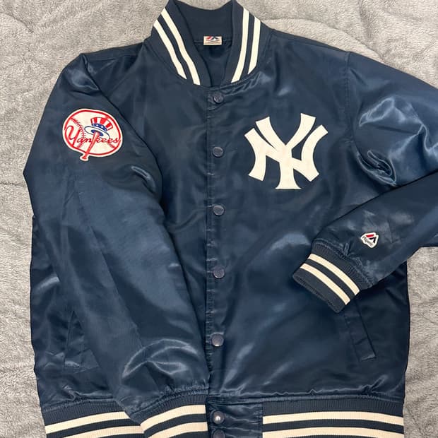 마제스틱 바시티자켓 야구점퍼 네이비 M