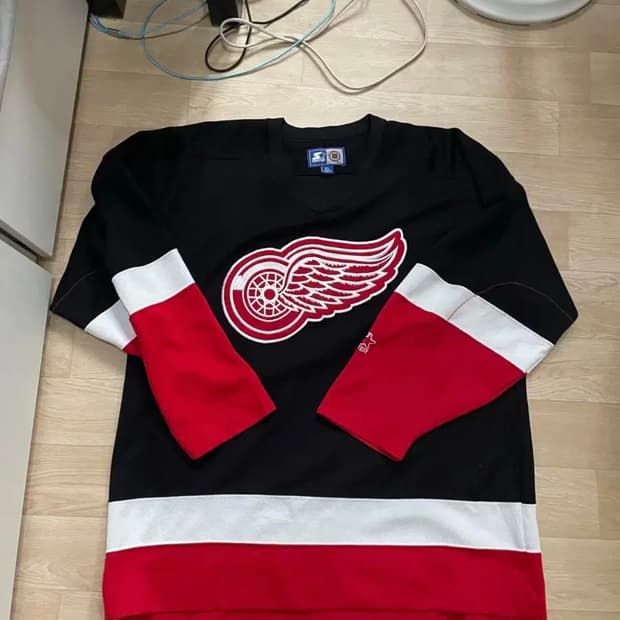 스타터 NHL 빈티지 디트로이트 레드윙 XL 하키져지
