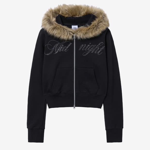 미드나잇무브 crop hair zip up 기모 (black)