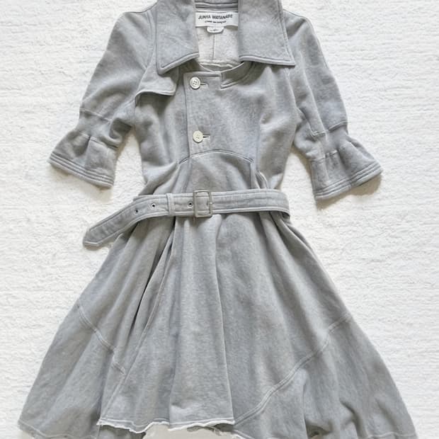 트렌치 코튼 벨티드 드레스