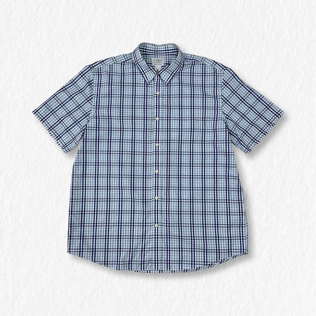 LLBEAN 엘엘빈 체크 셔츠 블루