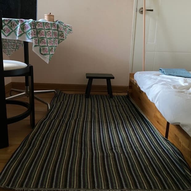 샵아오리 블루 에스닉 카펫