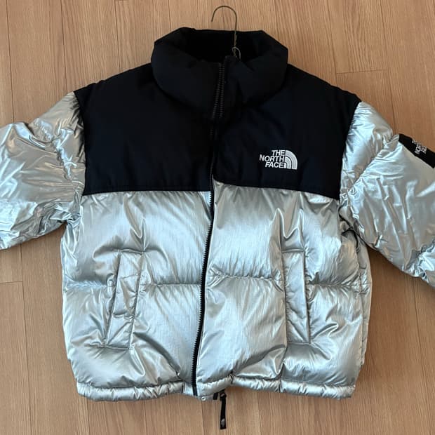 노스페이스 화이트라벨 노벨티 눕시 다운 자켓 실버