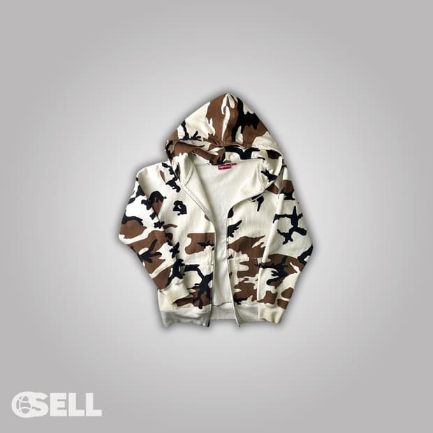 슈프림 화이트 카모 후드집업