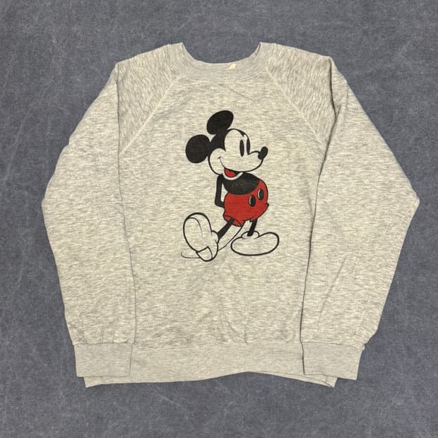 80s 미키마우스 레글런 스웻셔츠