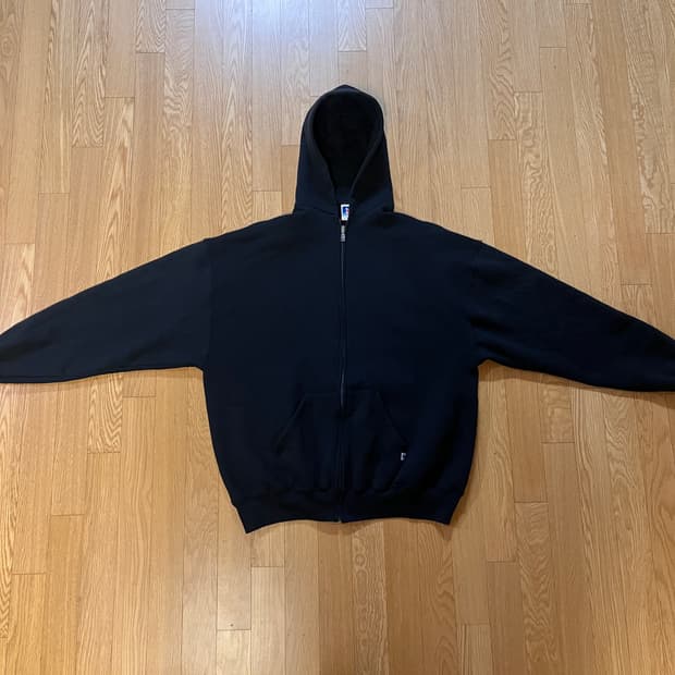 [XXL] 90s 빈티지 러셀 후드집업 블랙