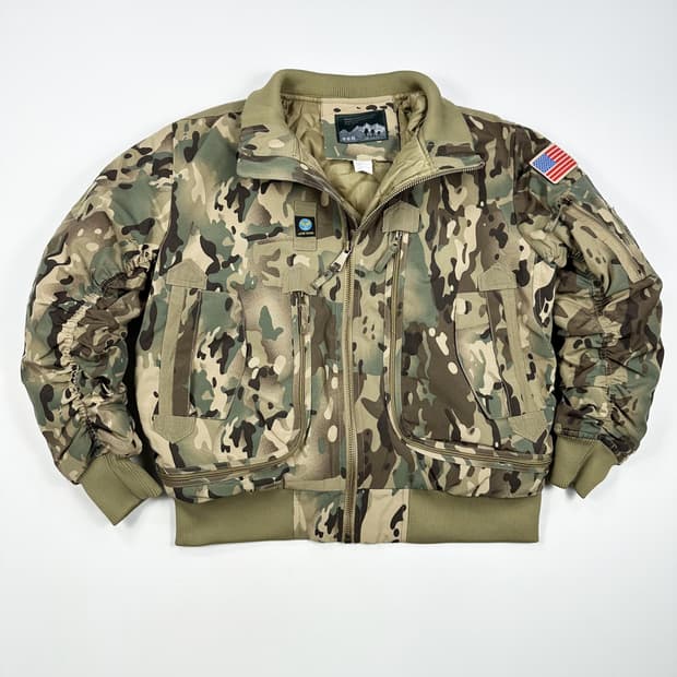 VTG 빈티지 카모 밀리터리 MA-1 항공점퍼 S