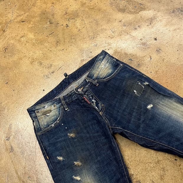 [정품/46] 디스퀘어드 데님 청바지 데미지 워싱진 b17