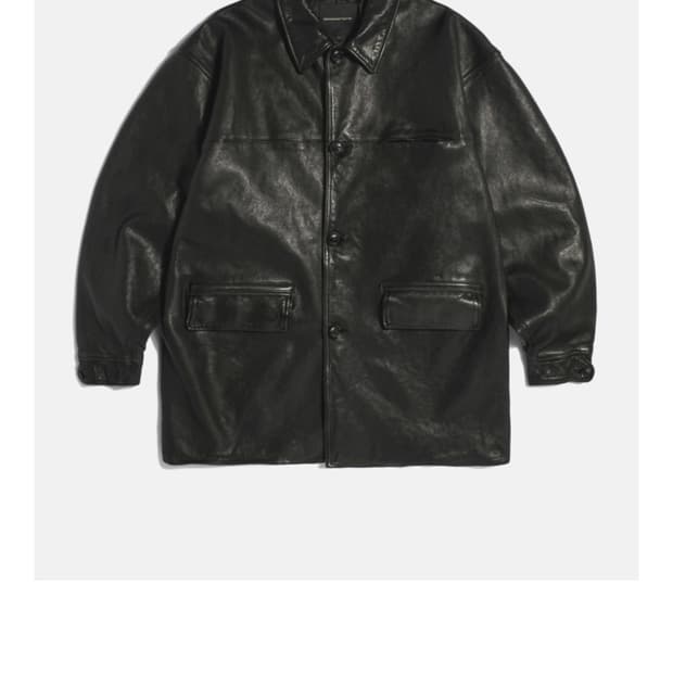 에스피오나지 쉽스킨 레더 카코트 블랙 XL