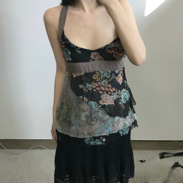 빈티지 오리엔탈 홀터넥 탑