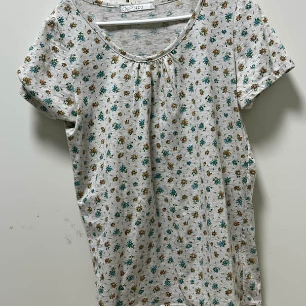 플로럴 플라워패턴 반팔 티셔츠