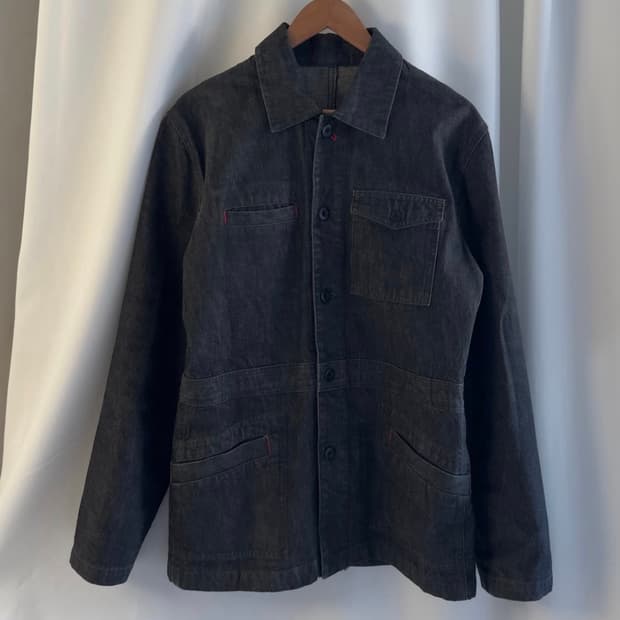 Brace bell black denim jacket