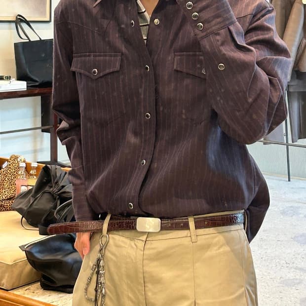 토니웩 25 fw 웨스턴 셔츠 다크 버건디 L