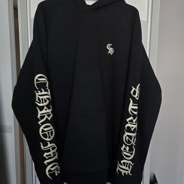 크롬하츠 자수 크로스 가죽은장 패치 후드(정품)