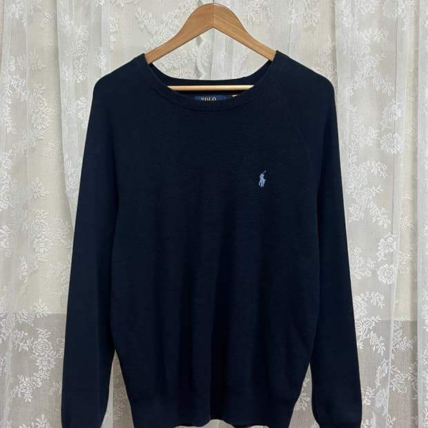 L) 신형 폴로 랄프로렌 피마코튼 니트 네이비