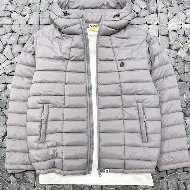 베이프 그레이 워머 후드패딩