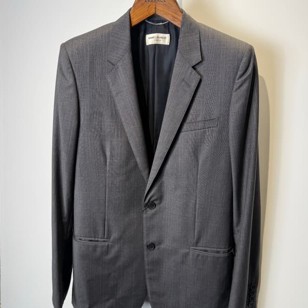 생로랑 그레이 글렌체크 셋업 48사이즈