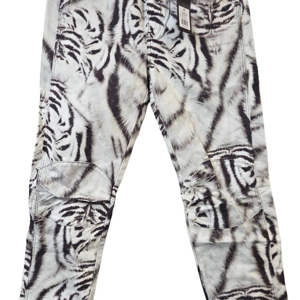 G-STAR 화이트 타이거 패턴 청바지(W26/L30)