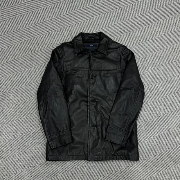 [S]올드 갭 레더 빈티지 카 코트 블랙